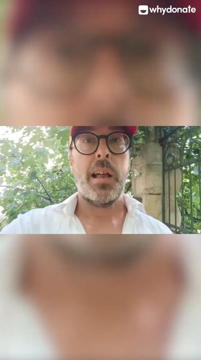Dr. Balázs Szász recording his video appeal for Syabrubesi, Nepal